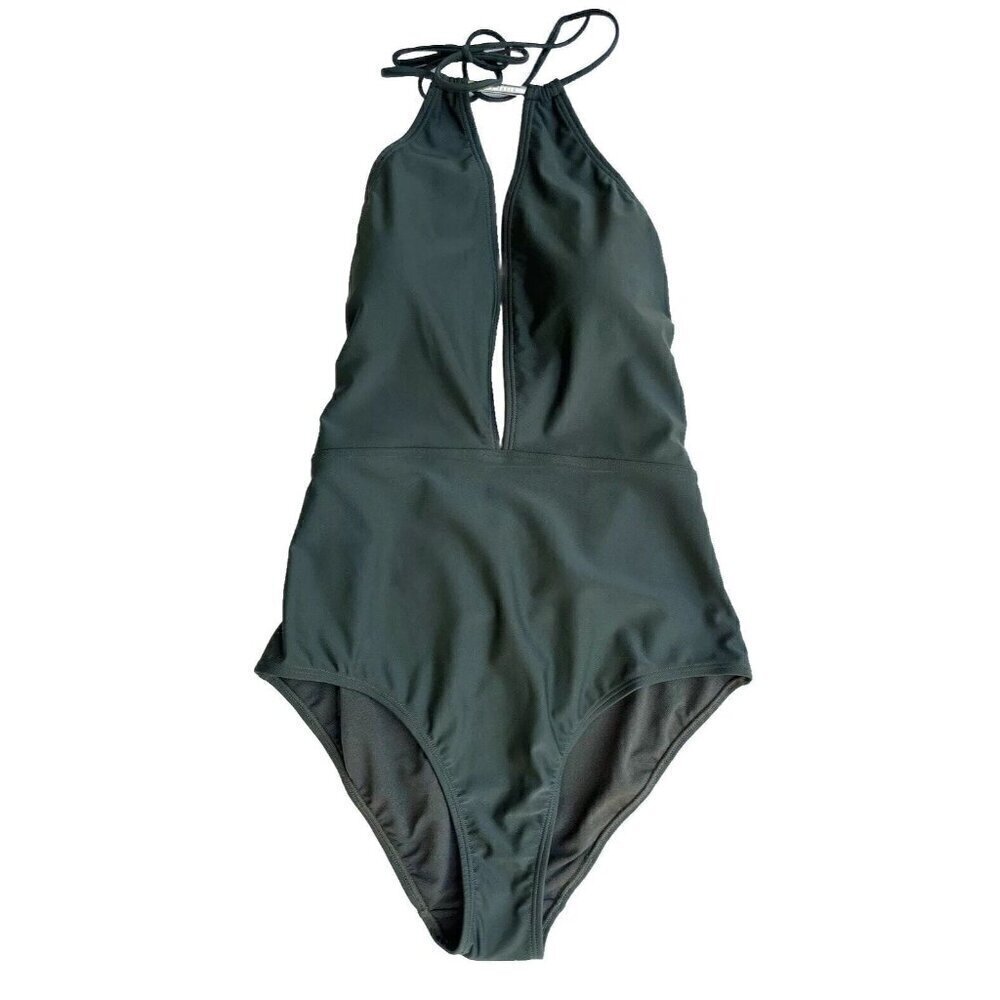 Ted Baker London Pikaa Halter one piece Swimsuit Khaki size 4 = US Size 10